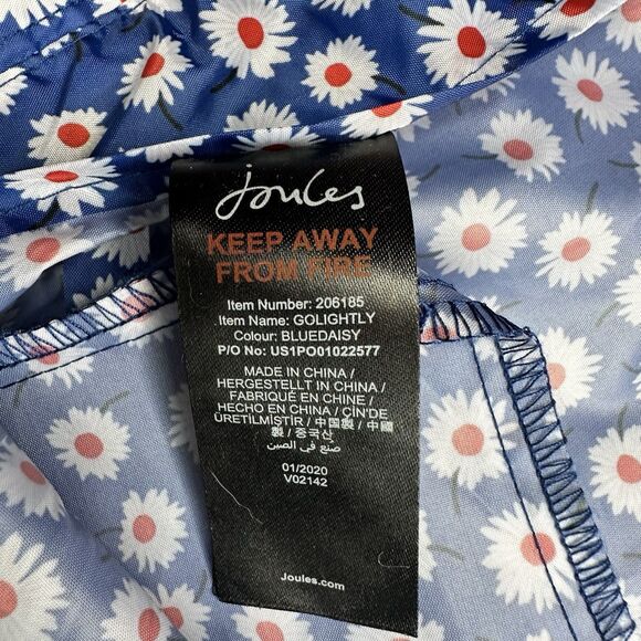 Joules Golightly Blue Daisy Packaway Waterproof Rain Jacket Coat Size US 8 WM - Picture 11 of 11
